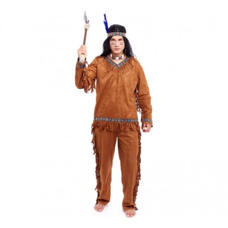 Disfraz indio marron para hombre tallas S