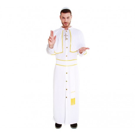Disfraz Papa blanco y oro para hombre talla S