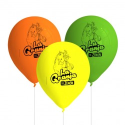 Globos La Granja de Zenon 8 uds 23 cm latex