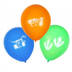 Globos dinosaurios latex 6 uds 25 cm