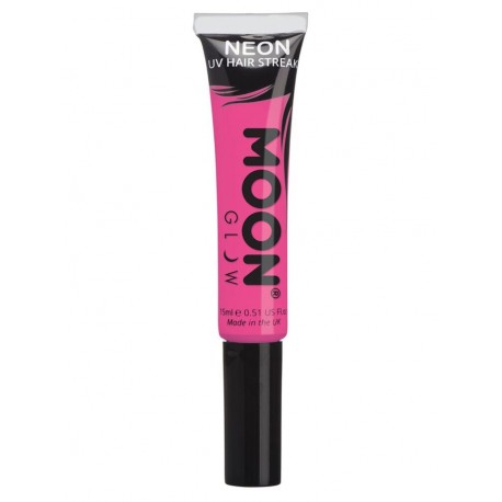 Maquillaje de pelo rosa en gel que brilla luz UV negra