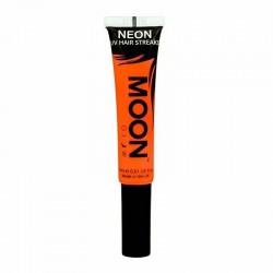 Maquillaje de pelo naranja en gel que brilla luz UV negra