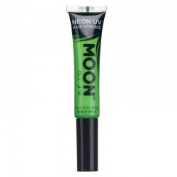 Maquillaje de pelo verde en gel que brilla luz UV negra