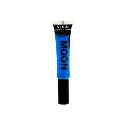 Maquillaje de pelo azul en gel que brilla luz UV negra