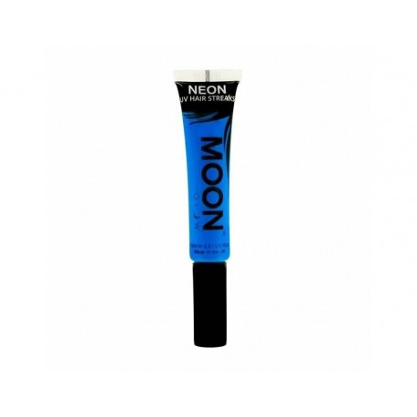 Maquillaje de pelo azul en gel que brilla luz UV negra