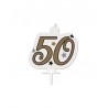 Vela 50 cumpleaños junta oro estrellas