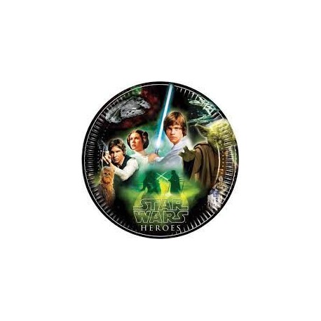 Platos star wars 23 cm 8 uds cumpleanos