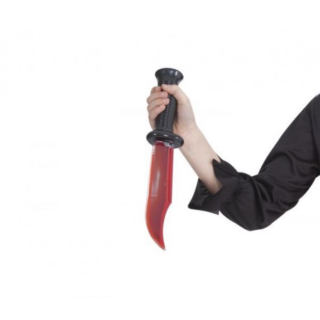 Cuchillo con sangre 33 cm para halloween