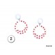 Pendientes sevillana blancos lunares rojos