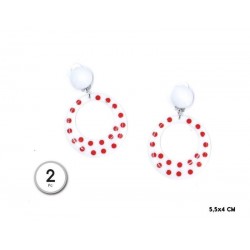Pendientes sevillana blancos lunares rojos