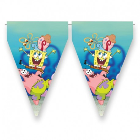 Banderin Bob Esponja triangular 3 metros