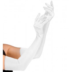 Guantes blancos largos 60 cm saten
