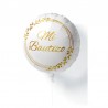 Globo Mi bautizo blanco y oro foil 45 cm helio o aire