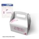 Caja regalo blanca Comunion rosa metalizado 15x13x9 cm 2 uds