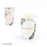 Vasos Mi Primera Comunión floral blanco 8 uds
