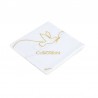 Servilletas Mi Primera Comunión paloma blanco y oro 12 uds 33 cm