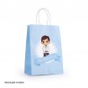 Bolsa regalo comunion niño azul lunares 21x16x8 cm