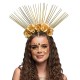 Diadema Halo dorada Nova con flores