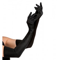 Guantes negros largos 60 cm saten