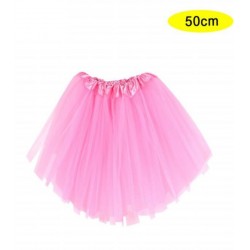 Tutu rosa barato para mujer adulto 50 cm Falda tul