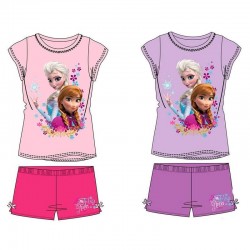 Pijama frozen manga corta elsa y anna morado talla 4 anos