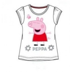 Camiseta peppa manga corta blanca talla 6 anos