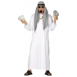 Disfraz jeque arabe blanco barato talla XXL 56 58 hombre