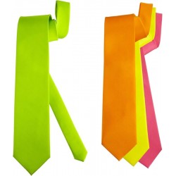 Corbata fluorescente de raso colores surtidos