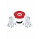 Conjunto Mario Bros original gorra guantes y bigote