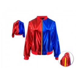 Cazadora azul y roja metalizada Harley Quinn talla L