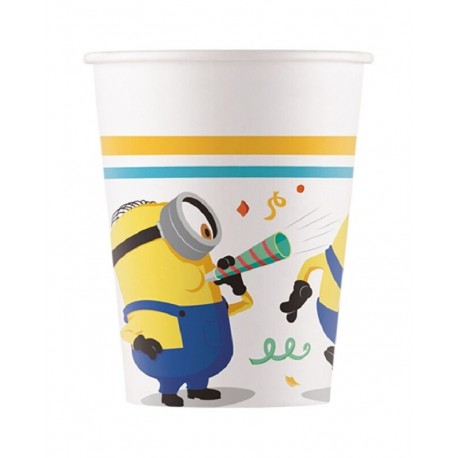 Vasos Minions para cumpleanos 8 uds carton