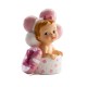 Figura tarta bautizo bebe niña caja y globos 10,5 cm