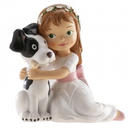 Figura niaa de comunion setada con perro 115 cm
