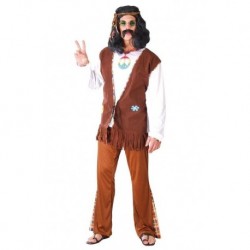 Disfraz hippie marron flower power hombre