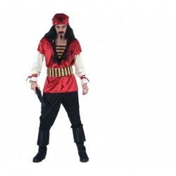 Disfraz pirata rojo del caribe talla L hombre