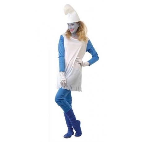 Disfraz enanita azul adulto mujer