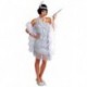 Disfraz charleston flecos plata talla L 42-44 mujer