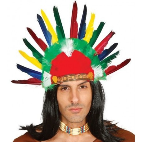 Penacho de plumas indio colores