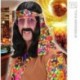 Peluca hippie negra
