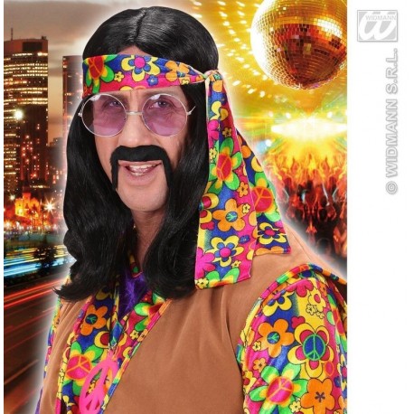 Peluca hippie negra