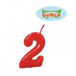 Vela roja nº 2 años cumpleaños barata tarta