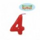 Vela roja nº 4 años cumpleaños barata tarta