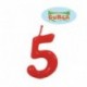 Vela roja nº 5 años cumpleaños barata tarta