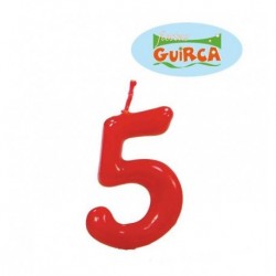 Vela roja nº 5 años cumpleaños barata tarta