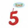 Vela roja nº 5 años cumpleaños barata tarta