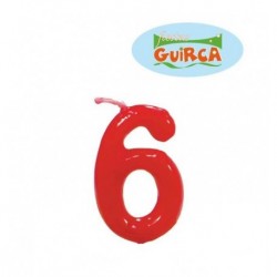 Vela roja nº 6 años cumpleaños barata tarta