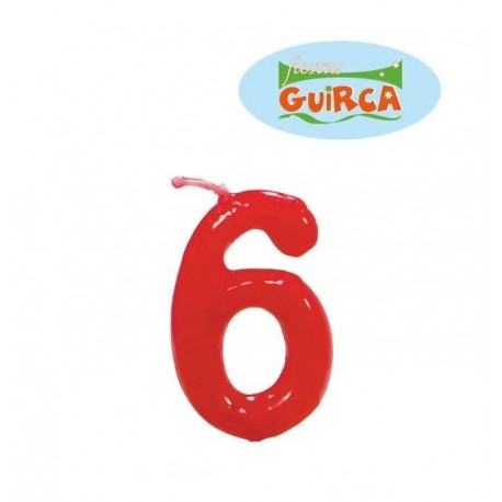 Vela roja nº 6 años cumpleaños barata tarta