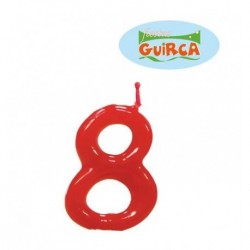 Vela roja nº 8 años cumpleaños barata tarta