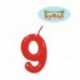 Vela roja nº 9 años cumpleaños barata tarta