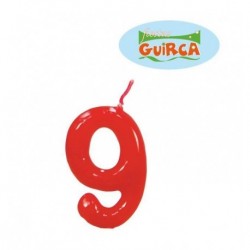 Vela roja nº 9 años cumpleaños barata tarta